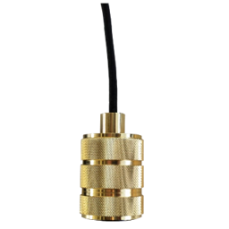 Retro Fassung Aluminium in gold/eloxiert mit Kabel und Abdeckung