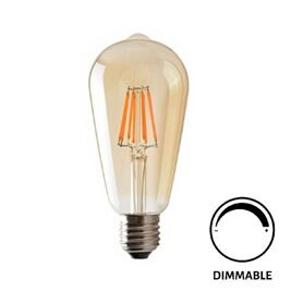 LED ST64 Edisson 6W/E27/extra warm-white, amber/600Lm