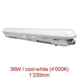 LED "ATLANTIS IP65" Feuchtraumleuchte 36W / 1'230mm / cool-white