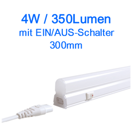 LED T5 Linienleuchte 30cm/4W/warm-white/300Lm/mit Ein/Aus Schalter