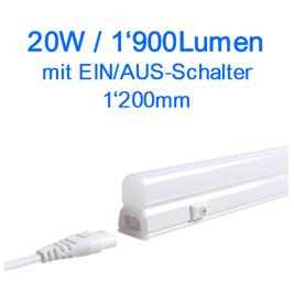 LED T5 Linienleuchte 120cm/20W/cool-white/1'900Lm/mit Ein/Aus Schalter