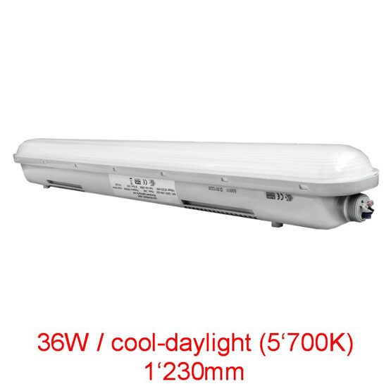 LED "ATLANTIS IP65" Feuchtraumleuchte 36W / 1'230mm / cool-daylight